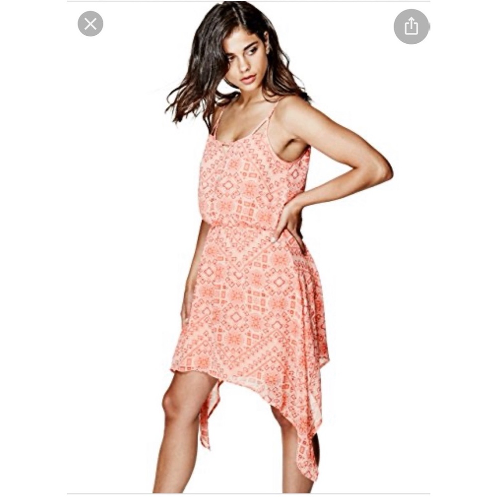 Guess Asymmetrical Dress. Orange. Size XS